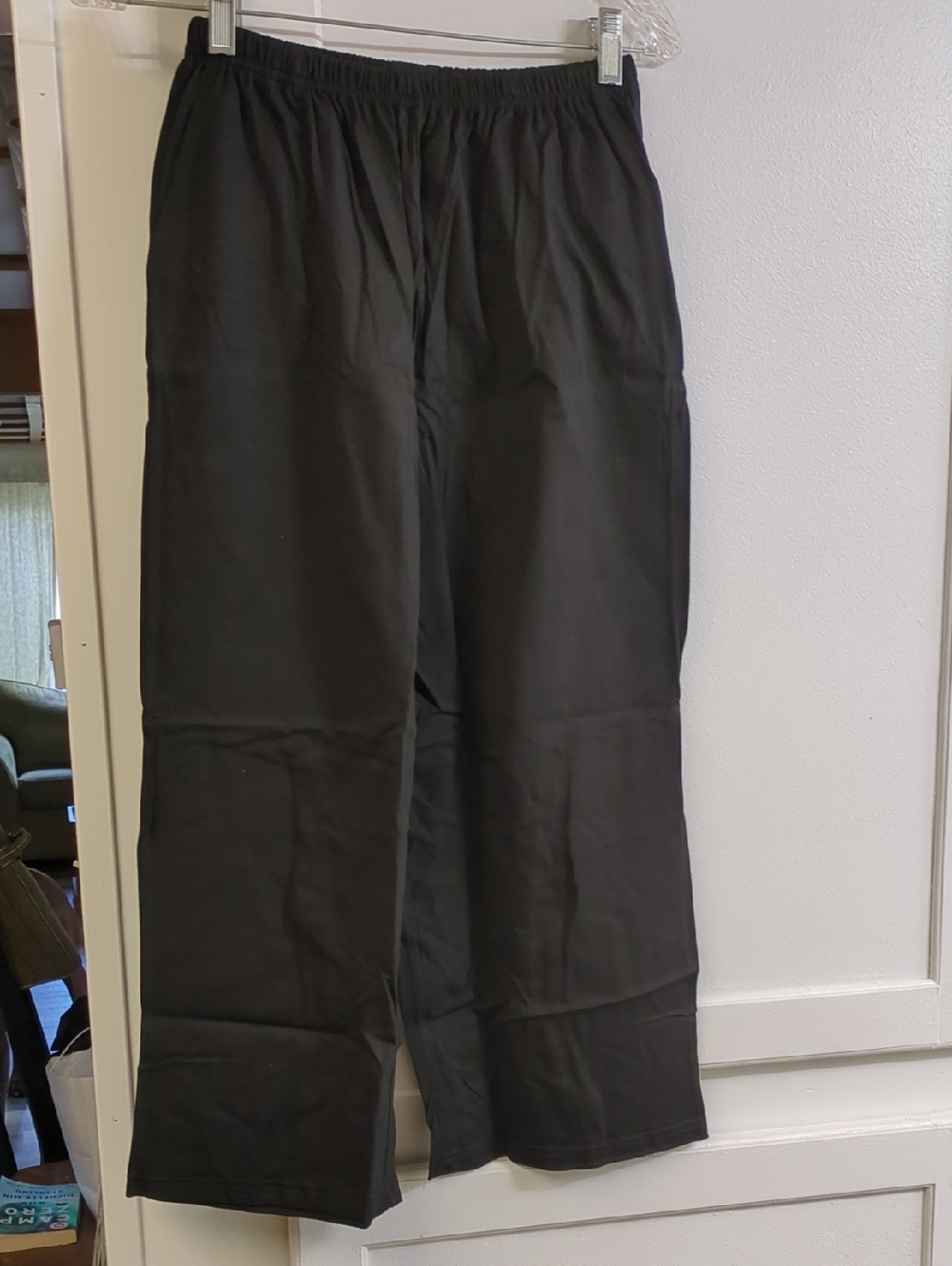 Women's Black Casual Elastic-Waist Pants